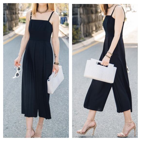 Shoshanna Wide-Leg Cropped Jumpsuit size 8 - Picture 1 of 6